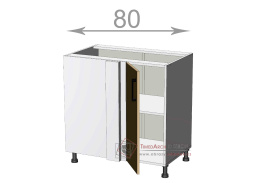 dolní rohová skříňka š.80, v.82, Modena BC80821, bílá/antracit