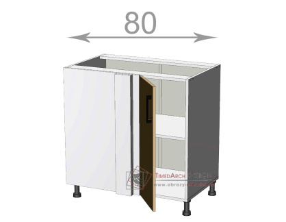 dolní rohová skříňka š.80, v.82, Modena BC80821, bílá/antracit