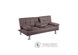 GOLDIA NEW, pohovka rozkládací, látka hnědá