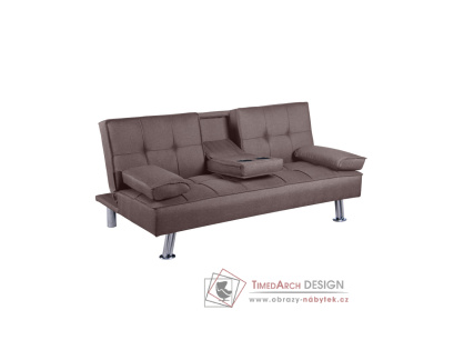 GOLDIA NEW, pohovka rozkládací, látka hnědá