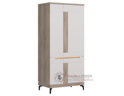 ASTON AN11, šatní skříň 4-dveřová, dub cremona / kašmír