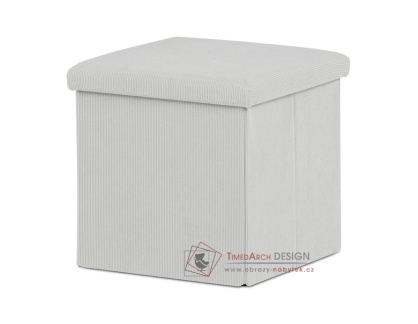 TAB-471 CRM6, taburet s úložným prostorem, látka krémová