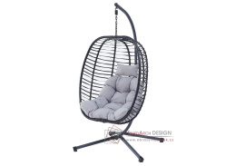AZ-V1289 GREY, zahradní závěsné křeslo, antracit / látka šedá