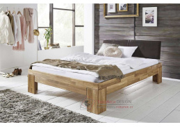 L601 IVA, postel 180×200cm, dub natural / ekokůže hnědá