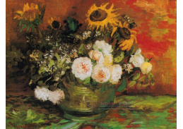 VR2-189 Vincent van Gogh - Mísa s slunečnicemi, růžemi a dalšími květinami