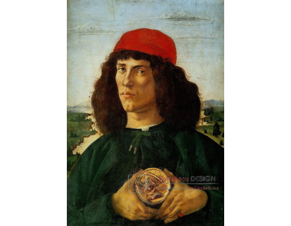 R17-39 Sandro Botticelli - Portrét muže s medailí