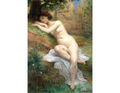 XV-44 Adrien Henri Tanoux - Ženský akt v lesnaté krajině