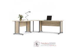 OFFICE 80400/72, psací stůl rohový, silver grey / dub sonoma