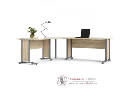 OFFICE 80400/72, psací stůl rohový, silver grey / dub sonoma