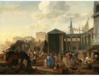 A-1768 Johannes Lingelbach - Scéna ze středomořského přístavu
