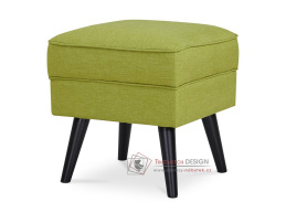 AK-A1316 GRN2, čalouněný taburet, černá / látka zelená