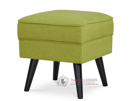 AK-A1316 GRN2, čalouněný taburet, černá / látka zelená