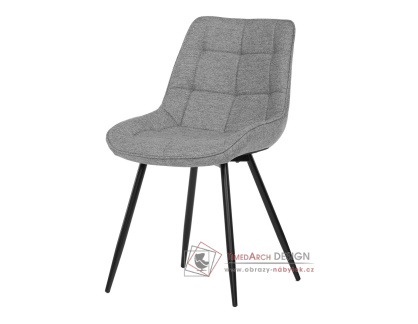 CT-395 SIL2, jídelní židle, černá / látka stříbrná