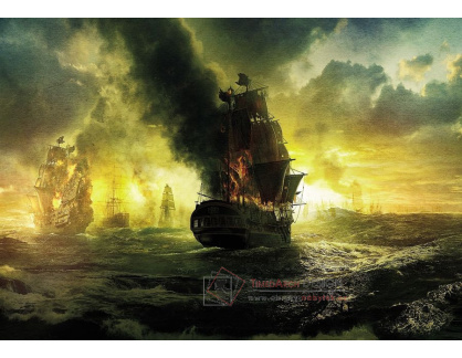 VL132 Neznámý autor - Hořící pirátská loď