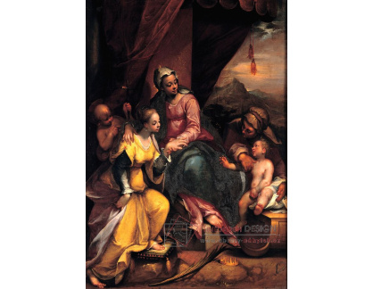 XV-393 Denis Calvaert - Mystické manželství svaté Kateřiny
