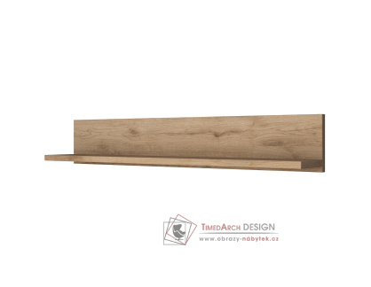 BUDRIO, závěsná police 90cm, ořech