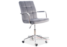 Q-022 VELVET, kancelářská židle, látka šedá