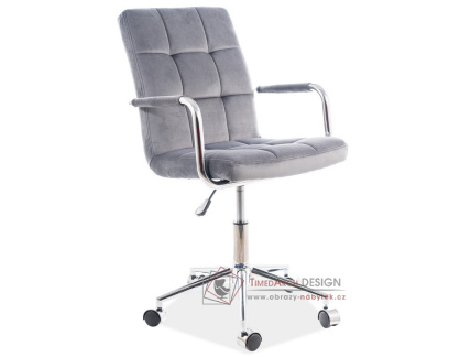 Q-022 VELVET, kancelářská židle, látka šedá