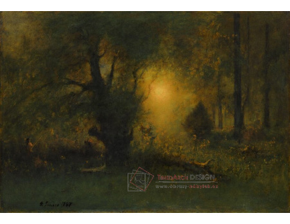 A-7392 George Inness - Východ slunce v lese