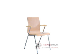IBIS, konferenční židle dřevěná s područkami, výběr provedení