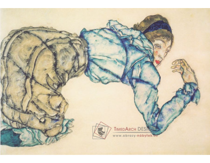 VES 20 Egon Schiele - Klečící žena v modré halence