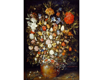 BRG-236 Jan Brueghel - Květiny v dřevěné nádobě