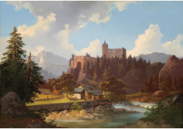 KO IV-486 Neznámý autor - Pohled na hrad ve skalách