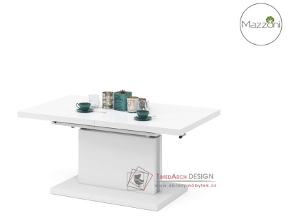 ASTON, rozkládací jídelní - konferenční stůl 120-160-200x80cm, bílá