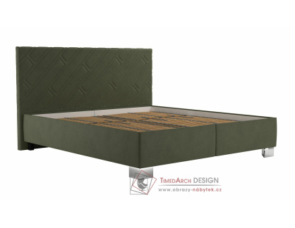 SYLVA, čalouněná postel 160x200cm, látka zelená