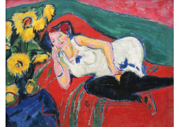 VELK 98 Ernst Ludwig Kirchner - Ležící žena v bílé košili