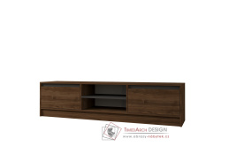 OLCA, televizní stolek 1-dveřový, ořech / antracit
