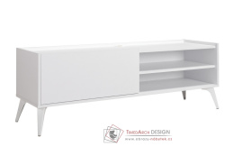 GLOOM, televizní stolek se zásuvkou, bílá