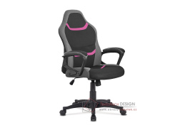 KA-L611 PINK, kancelářská židle, látka černá + šedá + růžová