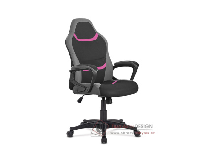 KA-L611 PINK, kancelářská židle, látka černá + šedá + růžová