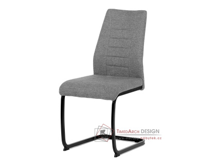 DCL-438 GREY2, jídelní židle, černá / látka stříbrná
