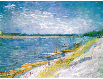 VR2-129 Vincent van Gogh - Říční krajina s veslicemi na břehu