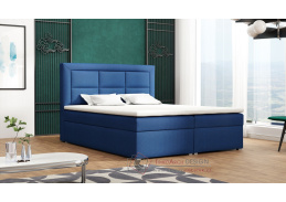 AURELIA BOX, čalouněná postel 180x200cm - boxspring, látka modrá