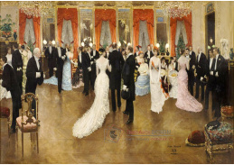 KO IV-87 Jean Beraud - Společenský večer v hotelu Caillebotte v Rue Monceau v roce 1878