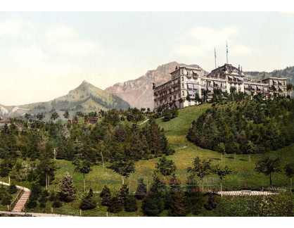 Fotochrom VF 160 Hotel de Caux, Ženevské jezero, Švýcarsko