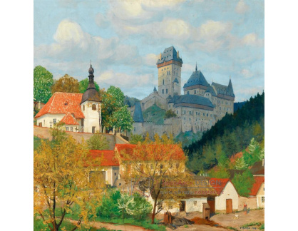 D-10177 František Šimon Tavík - Pohled na hrad Karlštejn