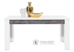 BRANDO B10, jídelní stůl rozkládací 160-200x90cm, bílá / beton