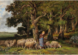 D-9455 Charles Ferdinand Ceramano - Pastýřka se stádem ovcí