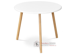 AF-1144 WT, konferenční stolek pr. 60cm, bambus přírodní / bílá