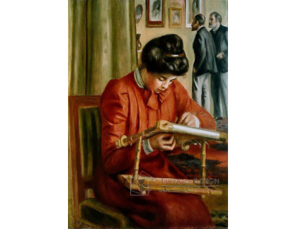 VR14-195 Pierre-Auguste Renoir - Vyšívající Christine Lerolle