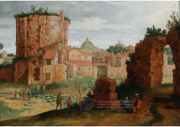 DDSO-1878 Willem van Nieulandt - Pohled na město s římskými ruinami