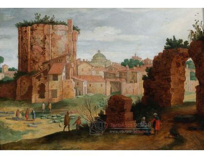 DDSO-1878 Willem van Nieulandt - Pohled na město s římskými ruinami