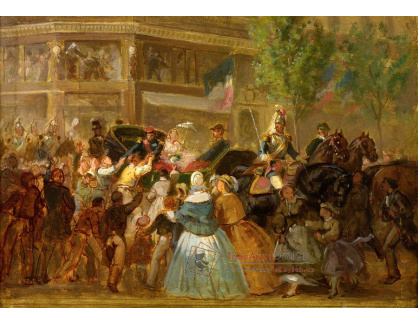 KO IV-494 Neznámý autor - Císař Napoleon III a císařovna Eugenie v kočáře