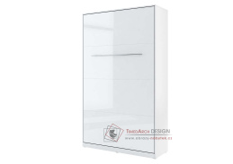 CONCEPT PRO CP-02, vysoká výklopná postel 120x200cm, bílá / bílý lesk