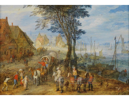 DDSO-1734 Joseph van Bredael - Koňské povozy na vesnické cestě