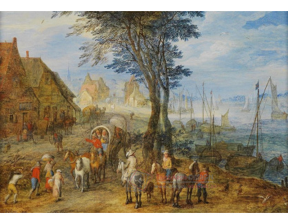 DDSO-1734 Joseph van Bredael - Koňské povozy na vesnické cestě
